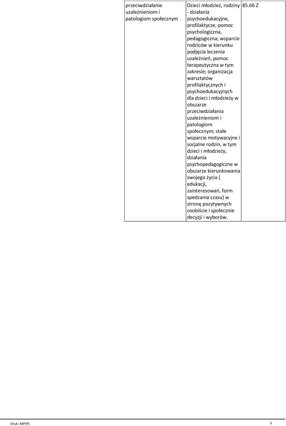 tym zakresie; organizacja warsztatów profilaktycznych i psychoedukacyjnych dla dzieci i mģodzieŋy w obszarze przeciwdziaģania uzaleŋnieniom i patologiom spoģecznym;