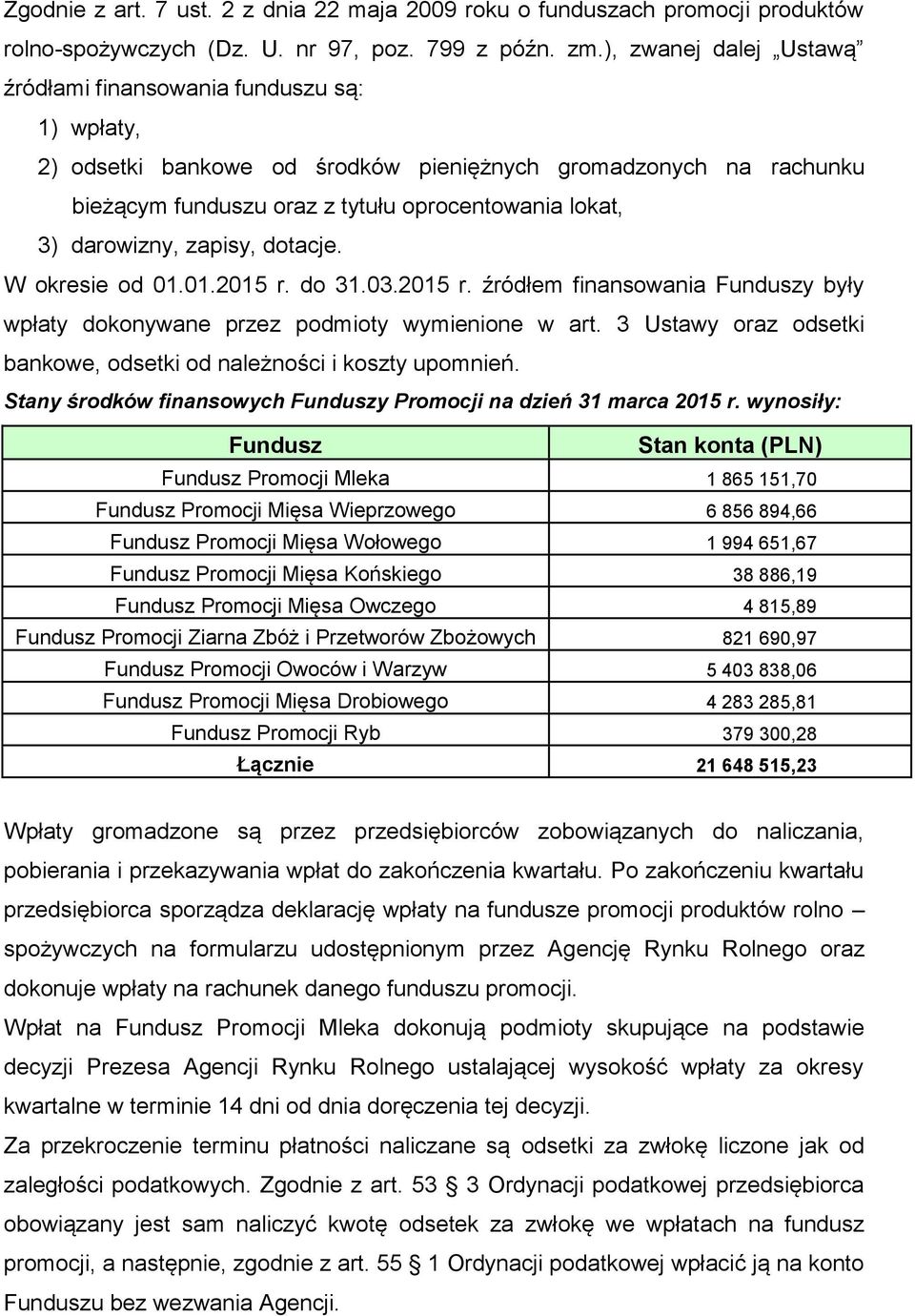 darowizny, zapisy, dotacje. W okresie od 01.01.2015 r. do 31.03.2015 r. źródłem finansowania y były wpłaty dokonywane przez podmioty wymienione w art.