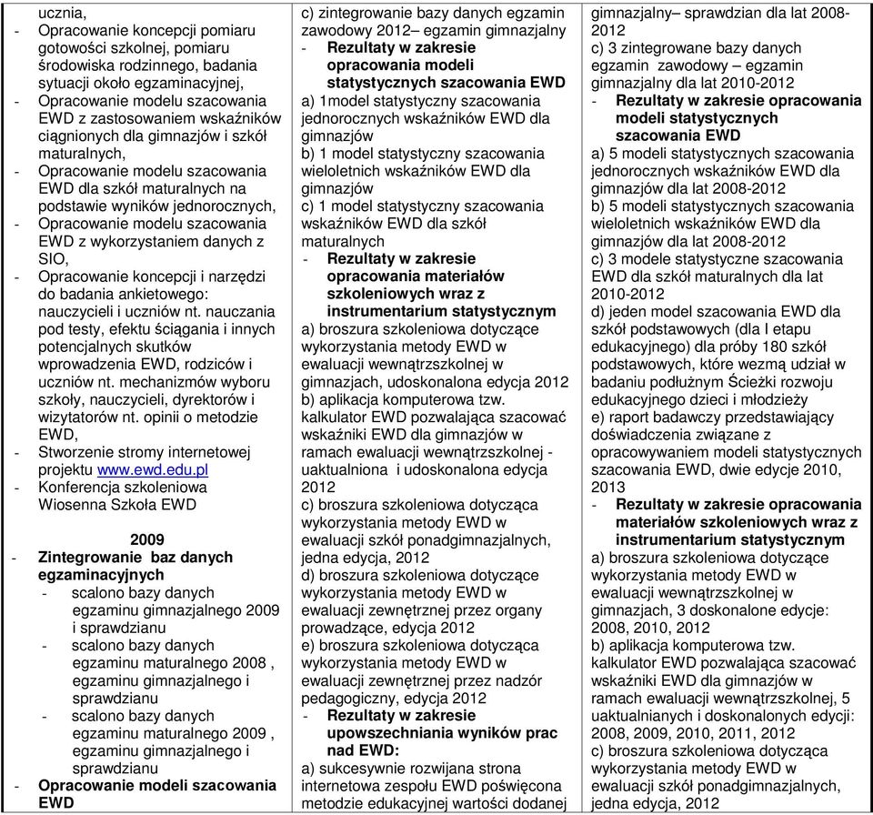 danych z SIO, - Opracowanie koncepcji i narzędzi do badania ankietowego: nauczycieli i uczniów nt.