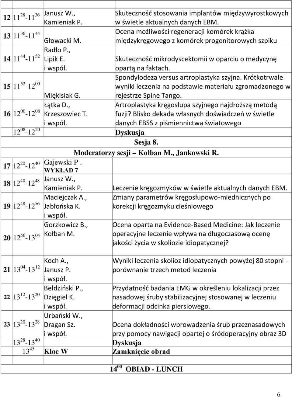 Ocena możliwości regeneracji komórek krążka międzykręgowego z komórek progenitorowych szpiku Skuteczność mikrodyscektomii w oparciu o medycynę opartą na faktach.