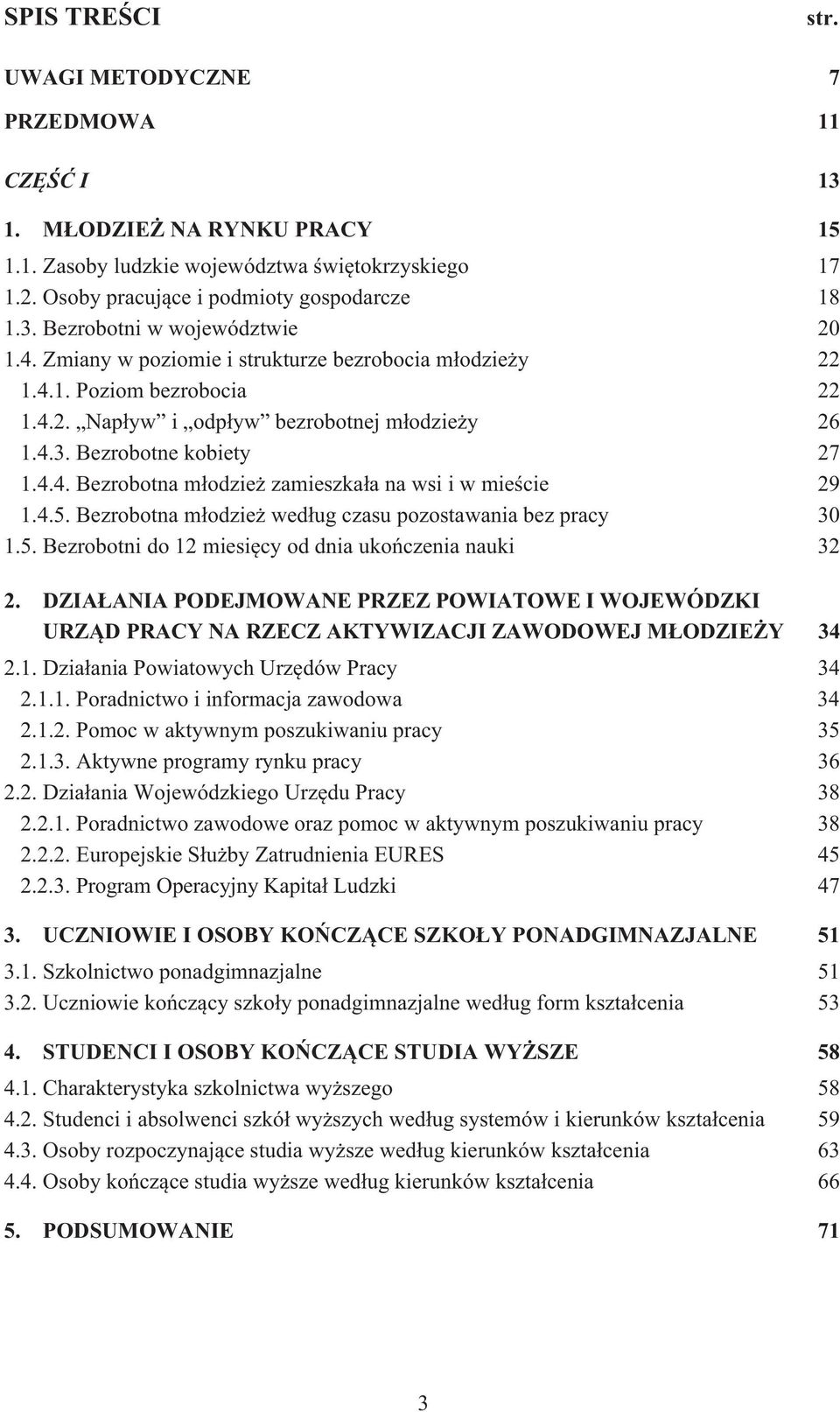 4.5. Bezrobotna m odzie wed ug czasu pozostawania bez pracy 30 1.5. Bezrobotni do 12 miesi cy od dnia uko czenia nauki 32 2.