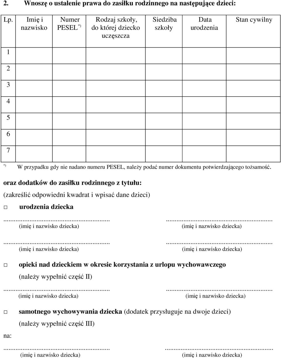 numeru PESEL, należy podać numer dokumentu potwierdzającego tożsamość.