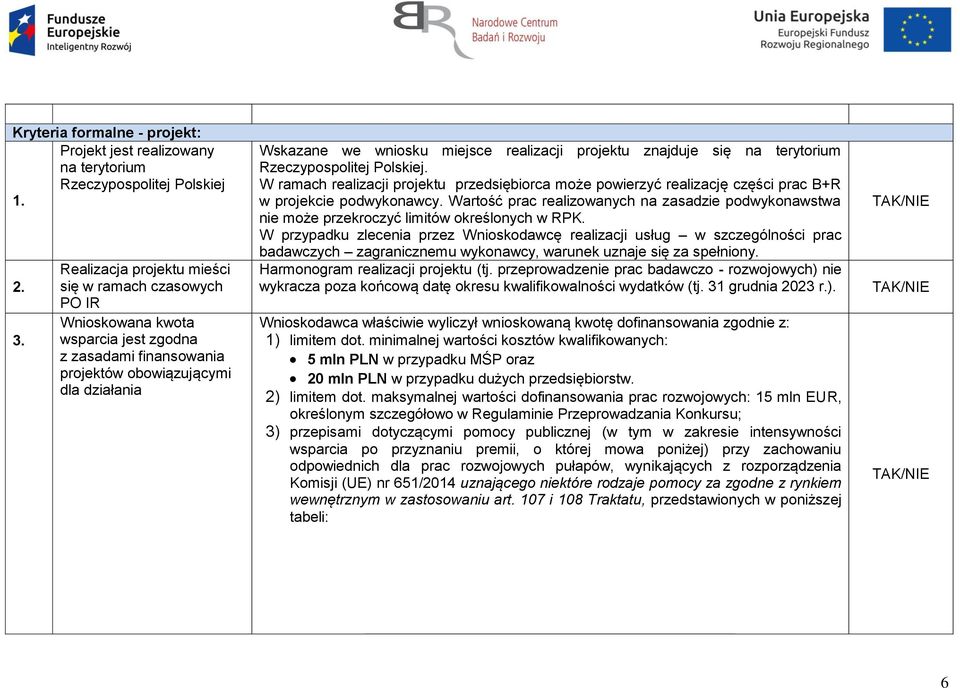 projektu znajduje się na terytorium Rzeczypospolitej Polskiej. W ramach realizacji projektu przedsiębiorca może powierzyć realizację części prac B+R w projekcie podwykonawcy.