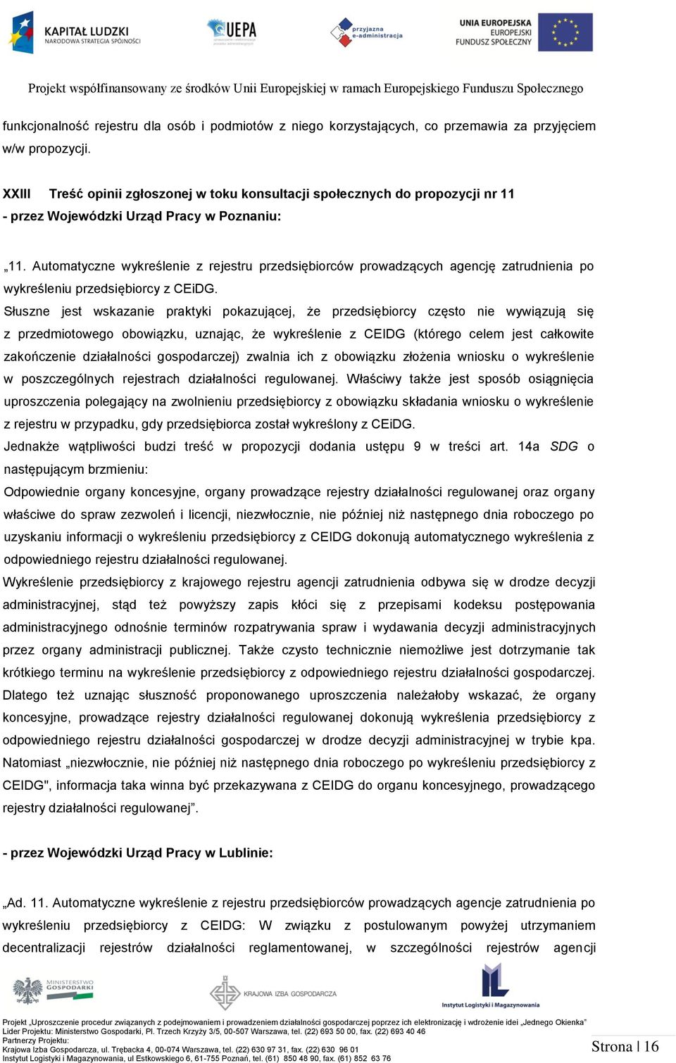 Automatyczne wykreślenie z rejestru przedsiębiorców prowadzących agencję zatrudnienia po wykreśleniu przedsiębiorcy z CEiDG.