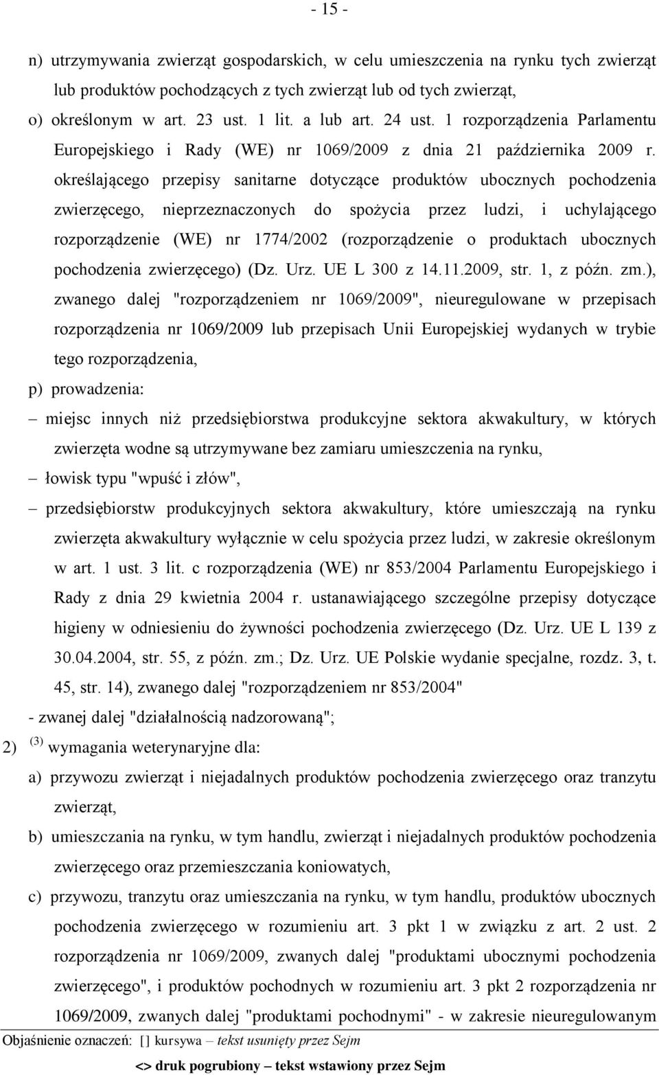 określającego przepisy sanitarne dotyczące produktów ubocznych pochodzenia zwierzęcego, nieprzeznaczonych do spożycia przez ludzi, i uchylającego rozporządzenie (WE) nr 1774/2002 (rozporządzenie o