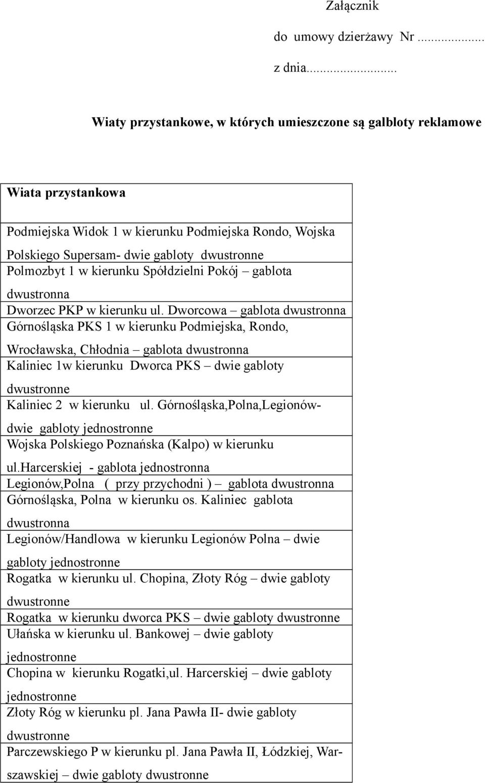 Spółdzielni Pokój gablota Dworzec PKP w kierunku ul.