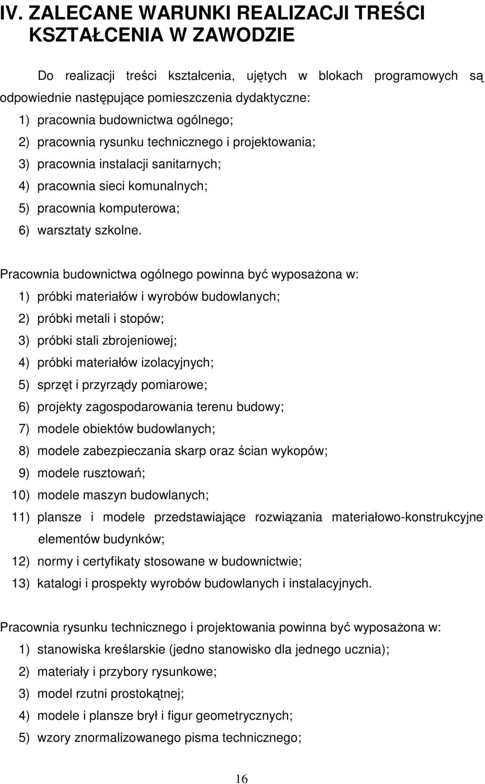 Pracownia budownictwa ogólnego powinna być wyposaŝona w: 1) próbki materiałów i wyrobów budowlanych; 2) próbki metali i stopów; 3) próbki stali zbrojeniowej; 4) próbki materiałów izolacyjnych; 5)
