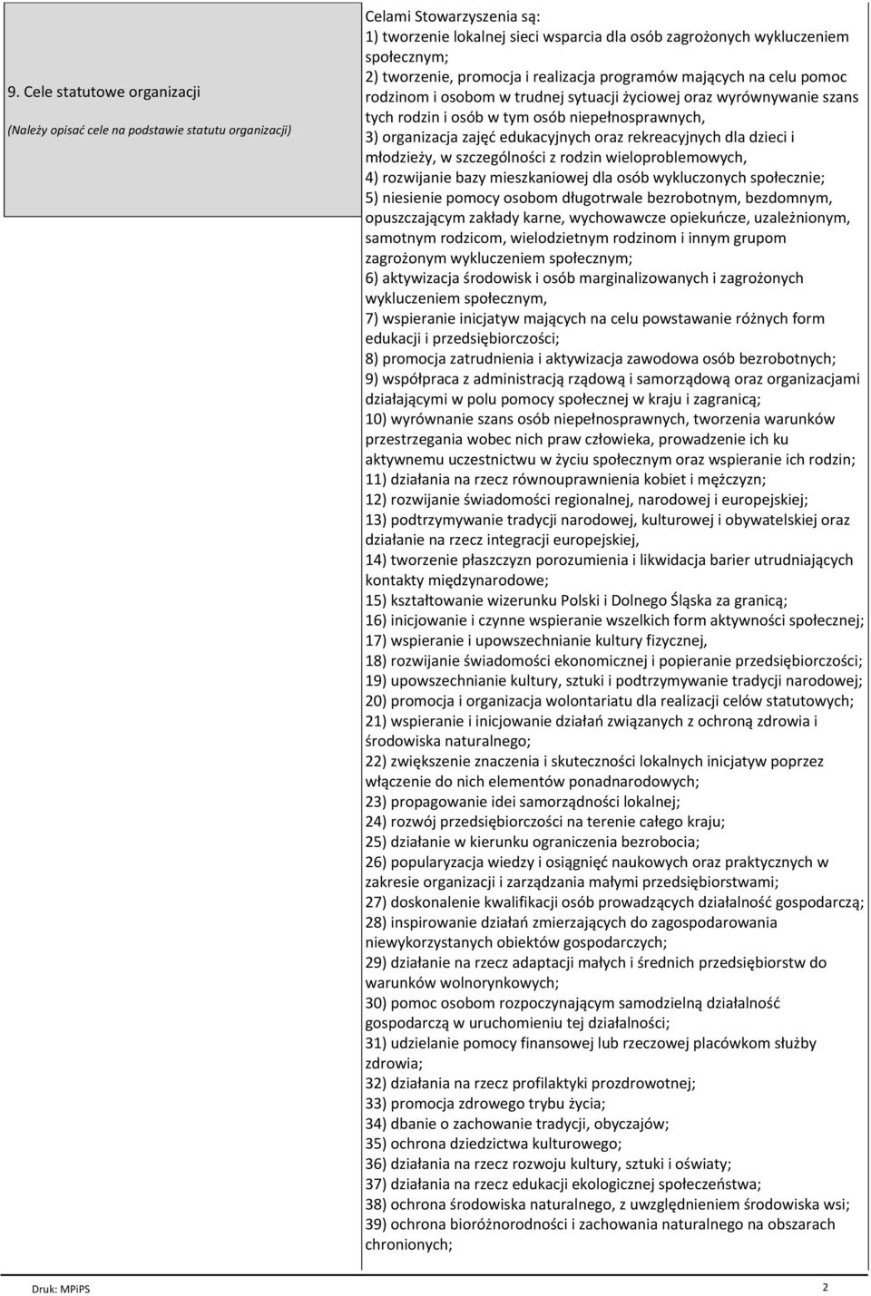 zajъц edukacyjnych oraz rekreacyjnych dla dzieci i mгodzieпy, w szczegѓlno ci z rodzin wieloproblemowych, 4) rozwijanie bazy mieszkaniowej dla osѓb wykluczonych spoгecznie; 5) niesienie pomocy osobom