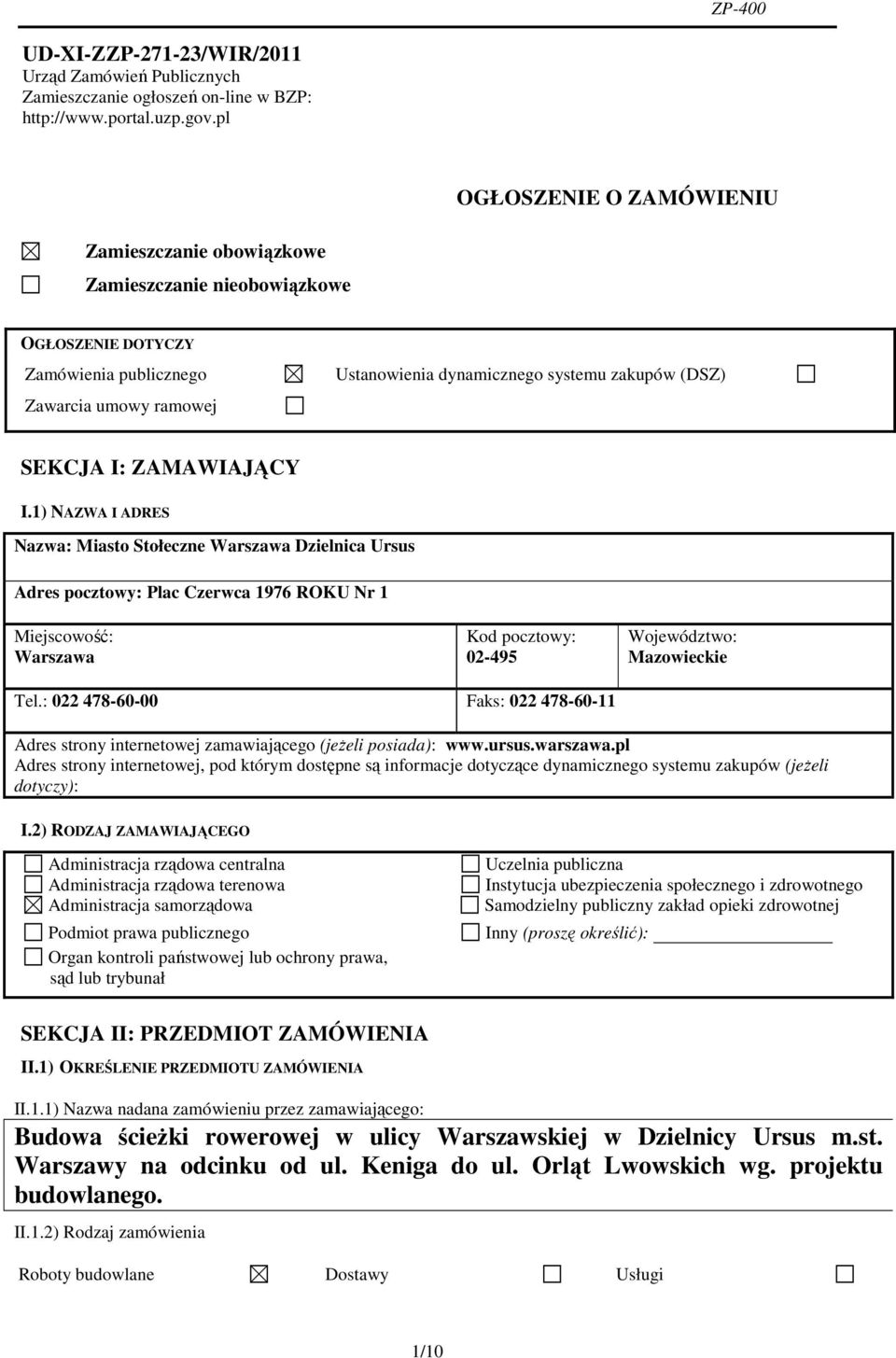 SEKCJA I: ZAMAWIAJĄCY I.
