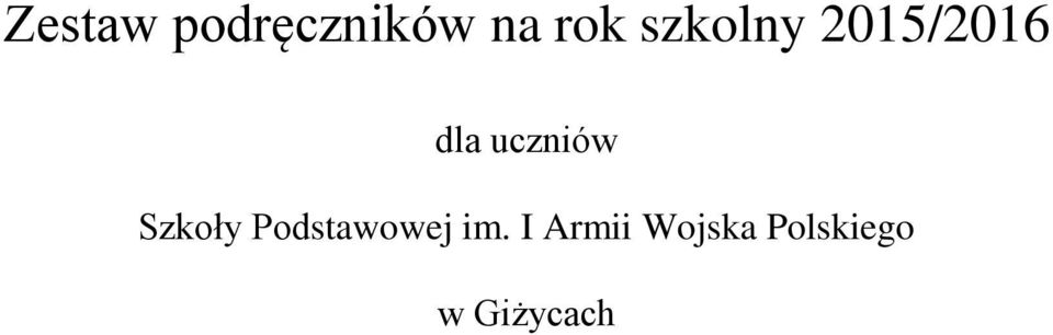 im. I Armii Wojska