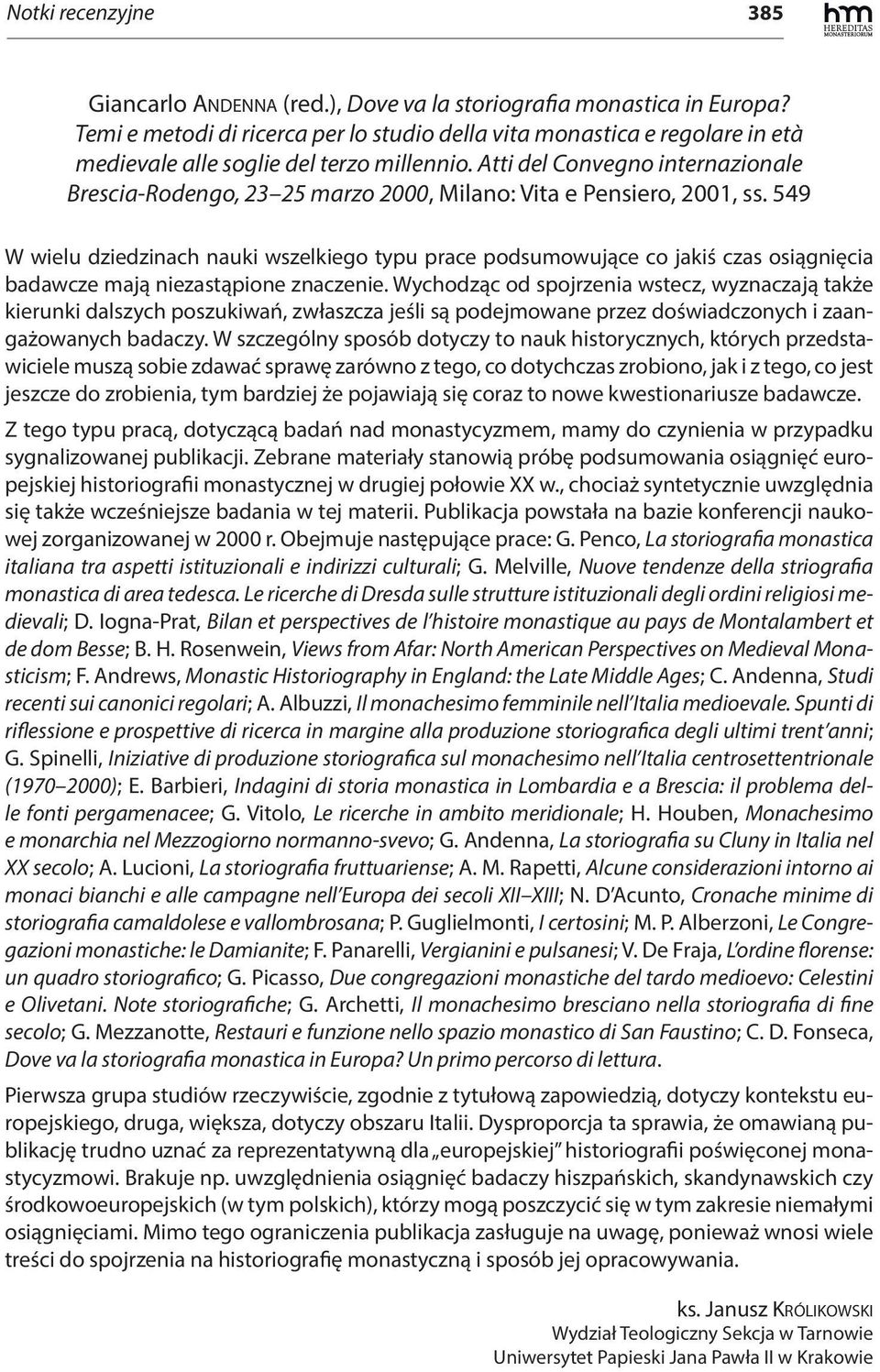Atti del Convegno internazionale Brescia-Rodengo, 23 25 marzo 2000, Milano: Vita e Pensiero, 2001, ss.