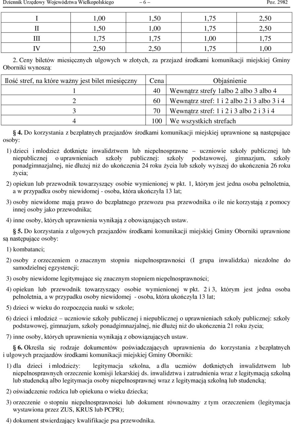 strefy 1albo 2 albo 3 albo 4 2 60 Wewnątrz stref: 1 i 2 albo 2 i 3 albo 3 i 4 3 70 Wewnątrz stref: 1 i 2 i 3 albo 2 i 3 i 4 4 100 We wszystkich strefach 4.