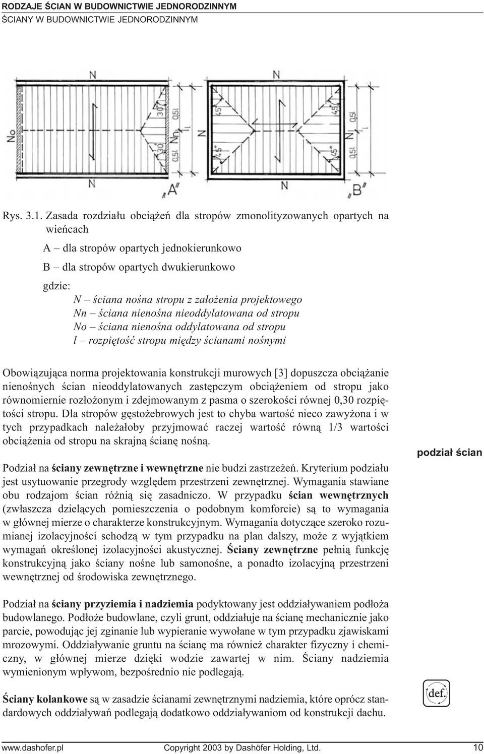 projektowego Nn œciana nienoœna nieoddylatowana od stropu No œciana nienoœna oddylatowana od stropu l rozpiêtoœæ stropu miêdzy œcianami noœnymi Obowi¹zuj¹ca norma projektowania konstrukcji murowych
