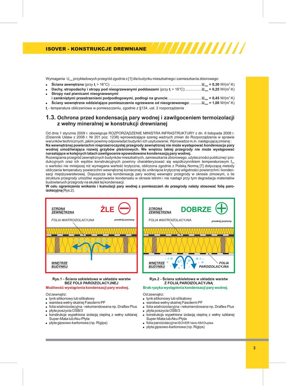 ..U max = 0,5 W/(m K) Stropy nad piwnicami nieogrzewanymi i zamkniêtymi przestrzeniami podpod³ogowymi, pod³ogi na gruncie:.