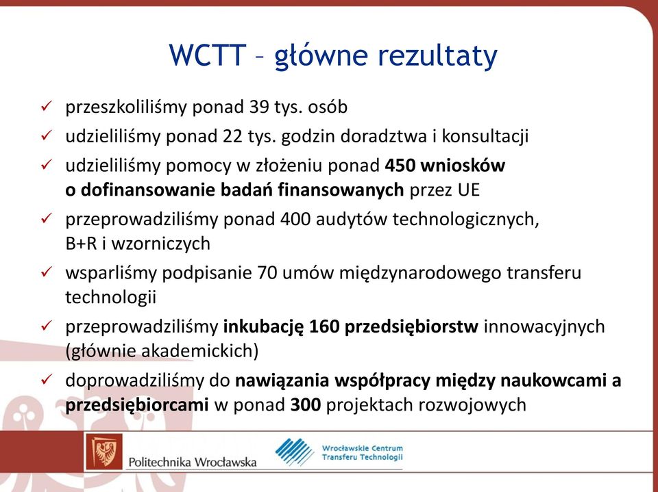przeprowadziliśmy ponad 400 audytów technologicznych, B+R i wzorniczych wsparliśmy podpisanie 70 umów międzynarodowego transferu
