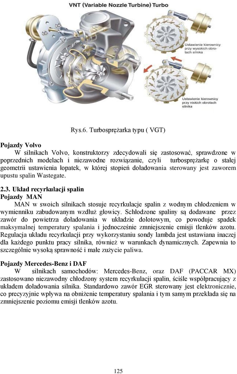 geometrii ustawienia łopatek, w której stopień doładowania sterowany jest zaworem upustu spalin Wastegate. 2.3.
