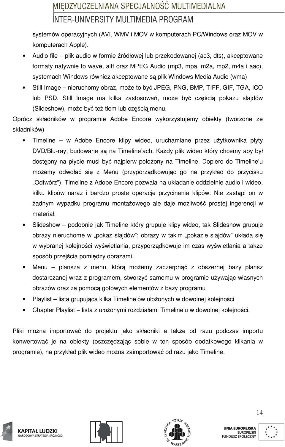 akceptowane są plik Windows Media Audio (wma) Still Image nieruchomy obraz, może to być JPEG, PNG, BMP, TIFF, GIF, TGA, ICO lub PSD.