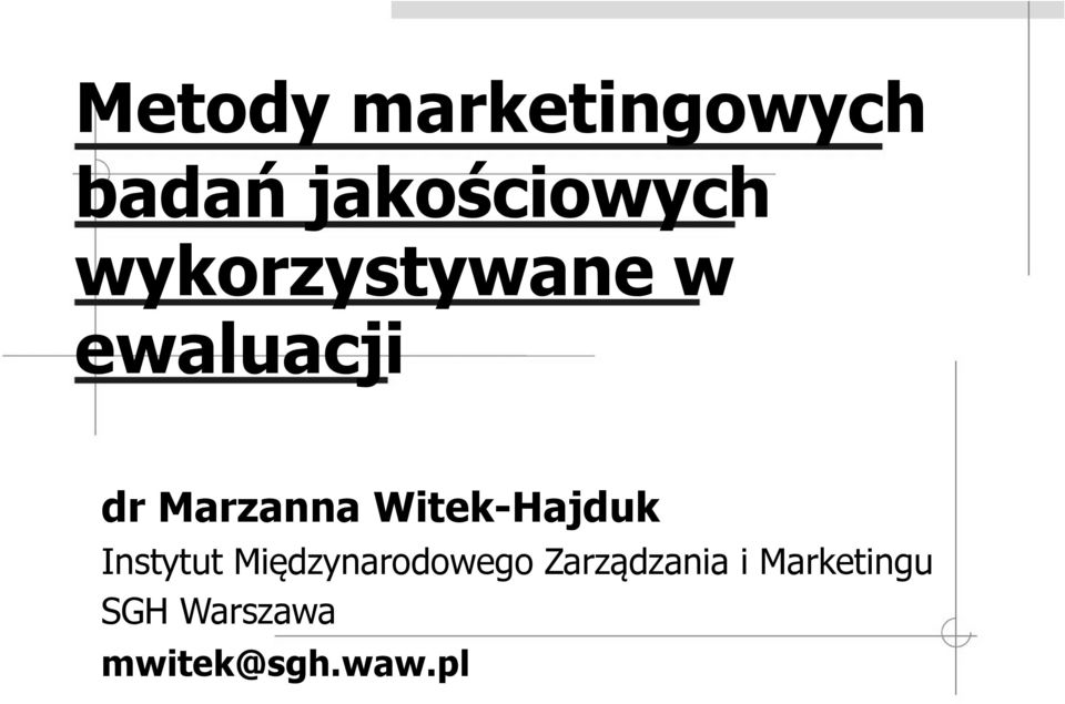 Witek-Hajduk Instytut Międzynarodowego