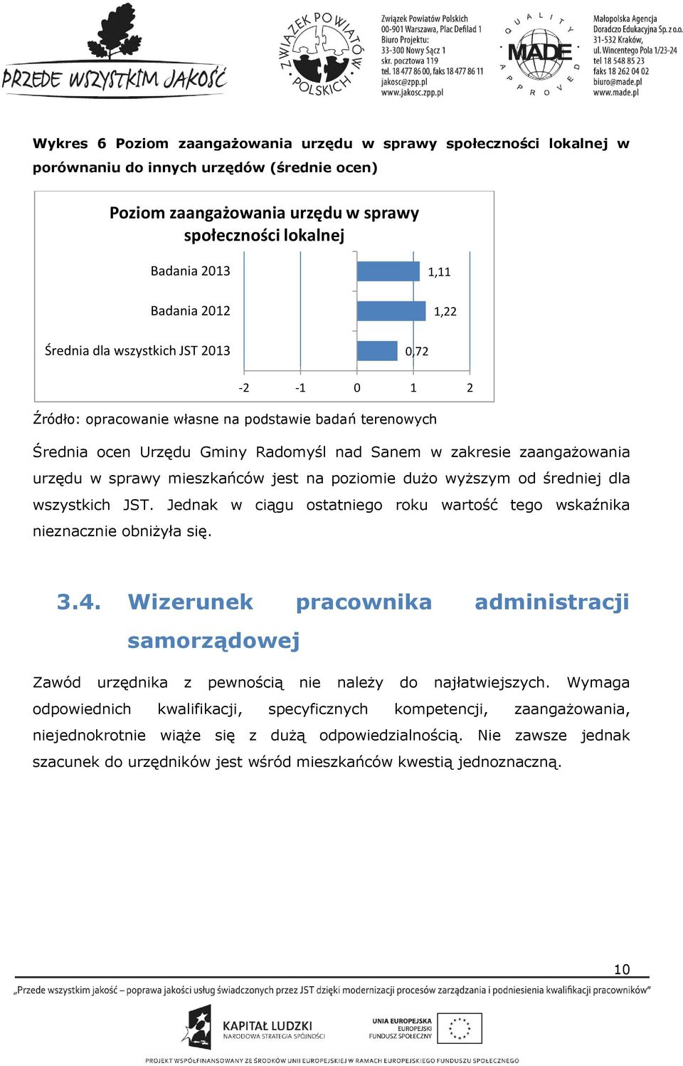 dla wszystkich JST. Jednak w ciągu ostatniego roku wartość tego wskaźnika nieznacznie obniżyła się. 3.4.