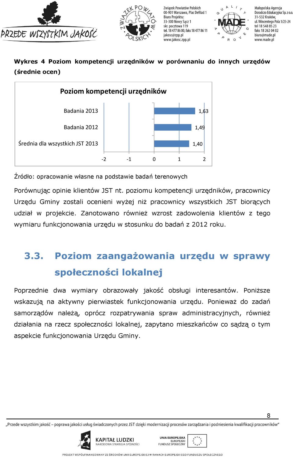 Zanotowano również wzrost zadowolenia klientów z tego wymiaru funkcjonowania urzędu w stosunku do badań z 2012 roku. 3.