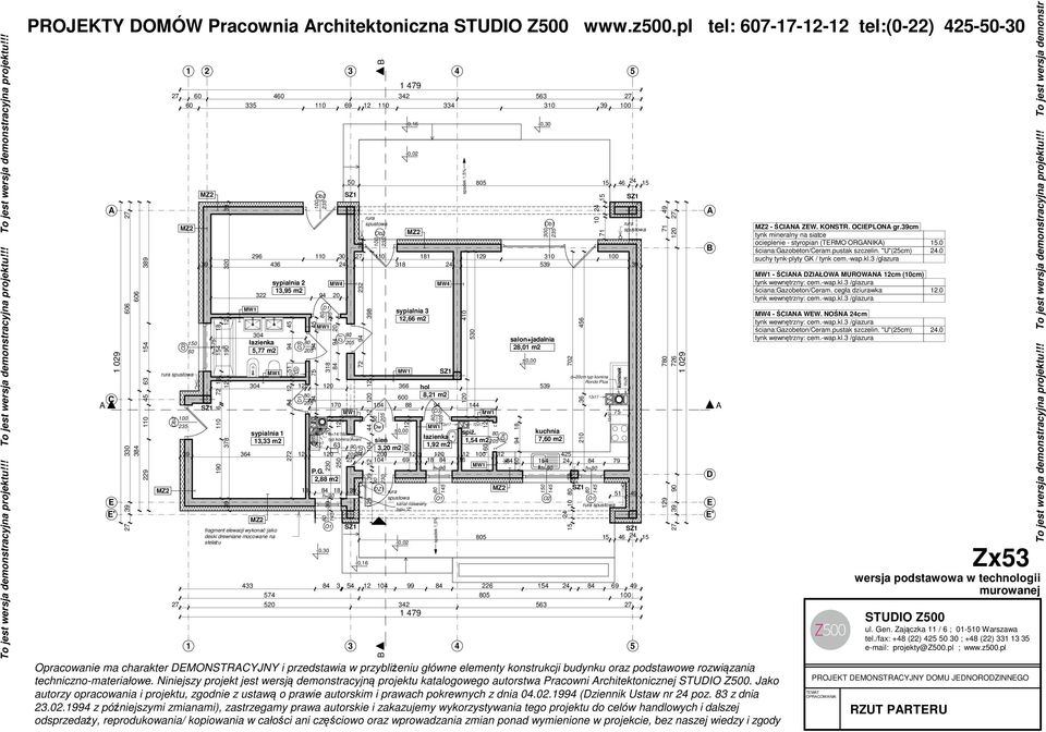 318 24 539 39 sypialnia 2 MW4 13,95 m2 322 94 20 304 łazienka 5,77 m2 fragment elewacji wykonać jako deski drewniane mocowane na stelażu 51 94 45 10 94 75 94 45 39 230 20 250 12 rura spustowa 160 12