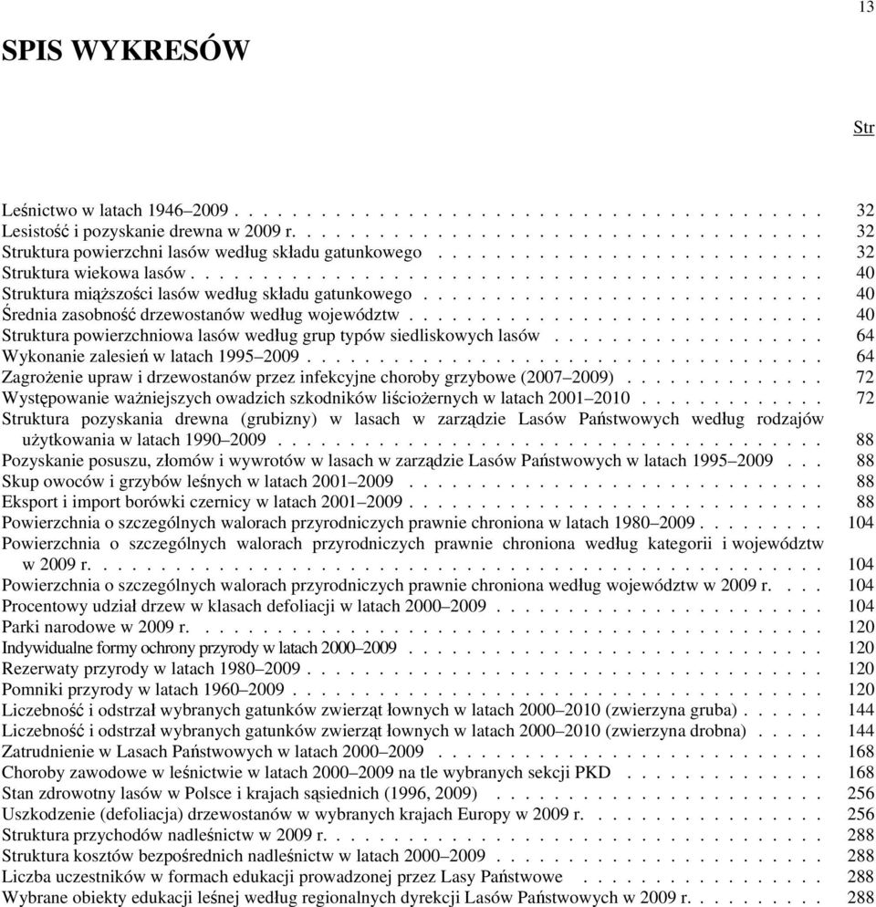 ........................... 40 Średnia zasobność drzewostanów według województw............................. 40 Struktura powierzchniowa lasów według grup typów siedliskowych lasów.