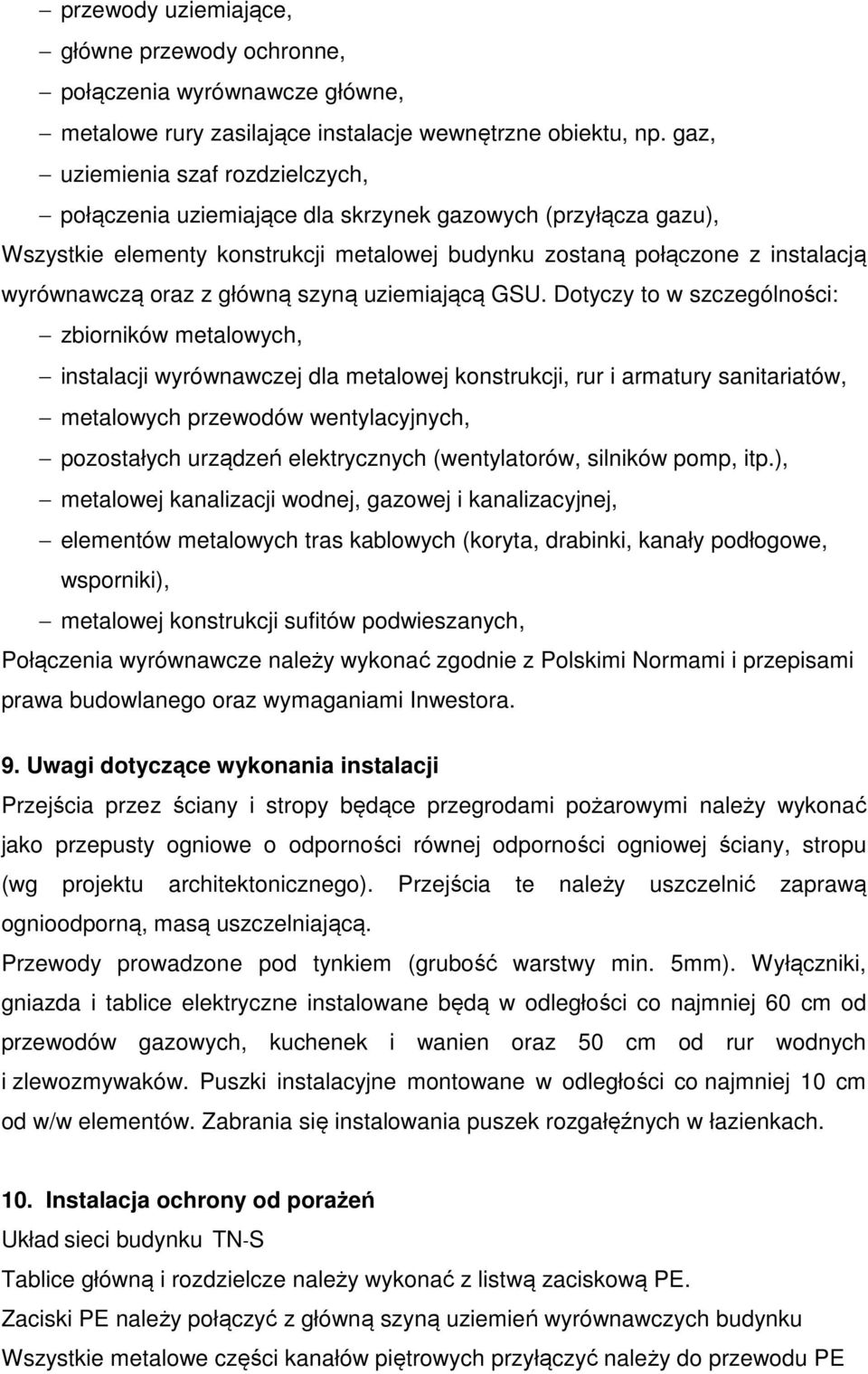 główną szyną uziemiającą GSU.