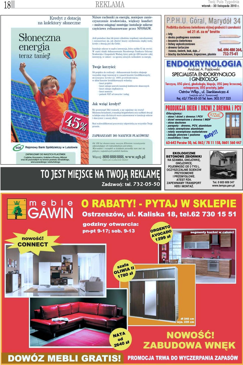 ginekologia, biopsje, USG jamy brzusznej, osteoporoza, USG prostaty, j¹der