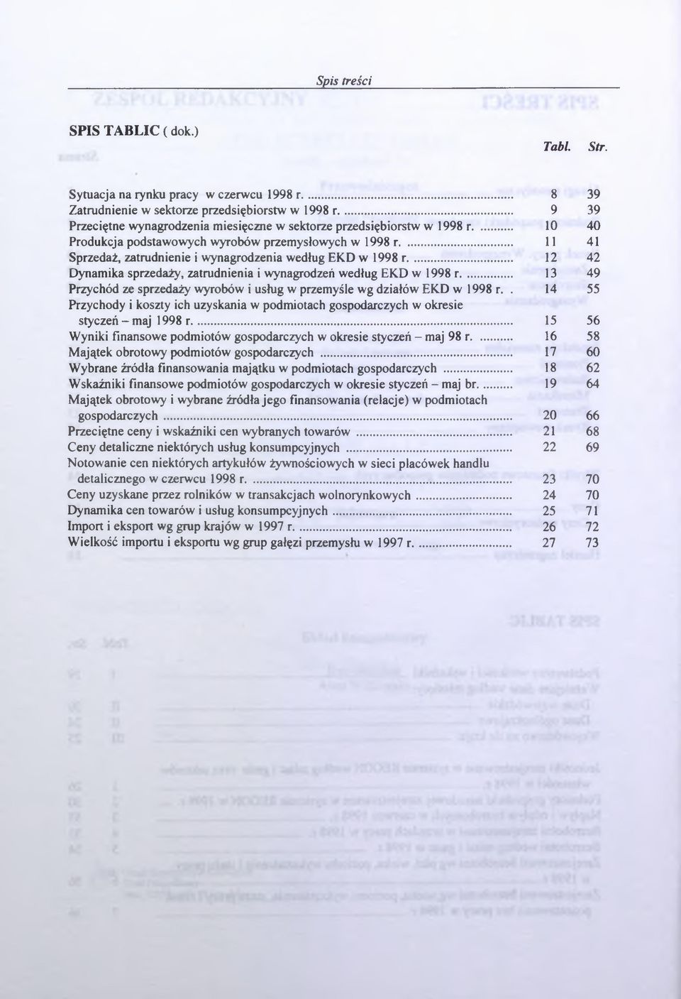 .. 11 41 Sprzedaż, zatrudnienie i wynagrodzenia według EKD w 1998 r... 12 42 Dynamika sprzedaży, zatrudnienia i wynagrodzeń według EKD w 1998 r.