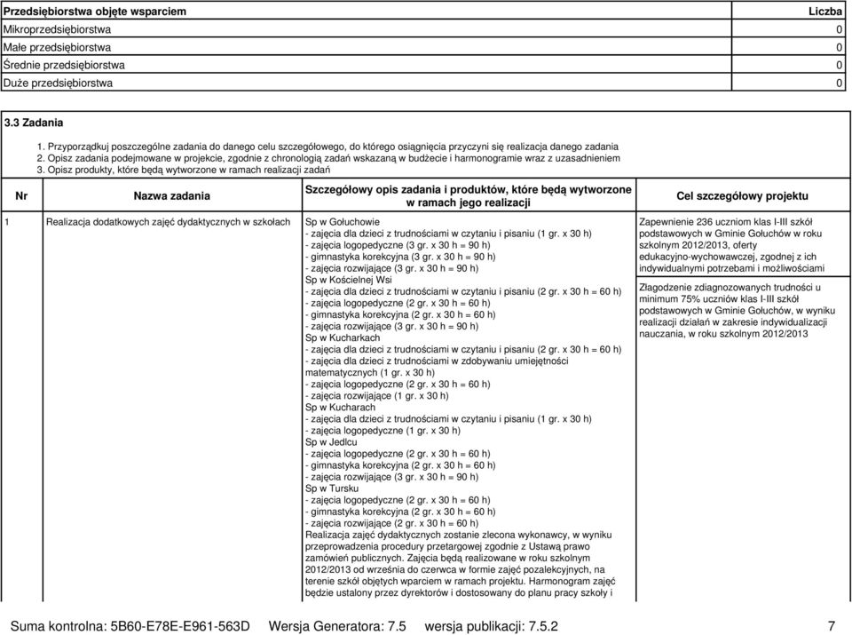 Opisz zadania podejmowane w projekcie, zgodnie z chronologią zadań wskazaną w budżecie i harmonogramie wraz z uzasadnieniem 3.