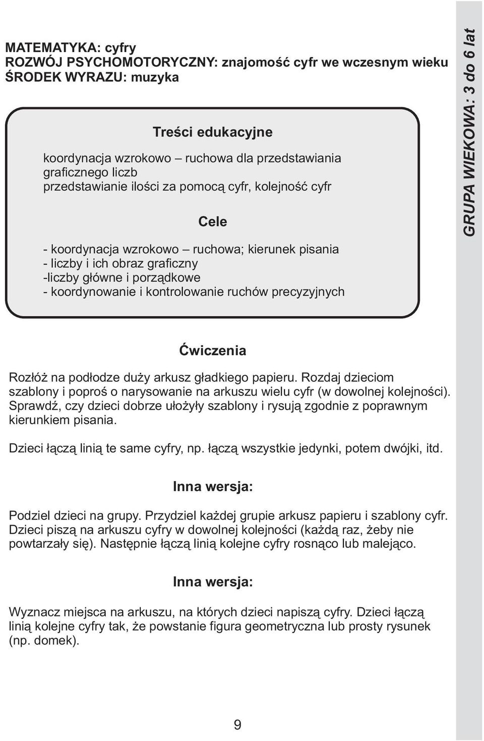 Sprawdź, czy dzieci dobrze ułożyły szablony i rysują zgodnie z poprawnym kierunkiem pisania. Dzieci łączą linią te same cyfry, np. łączą wszystkie jedynki, potem dwójki, itd.