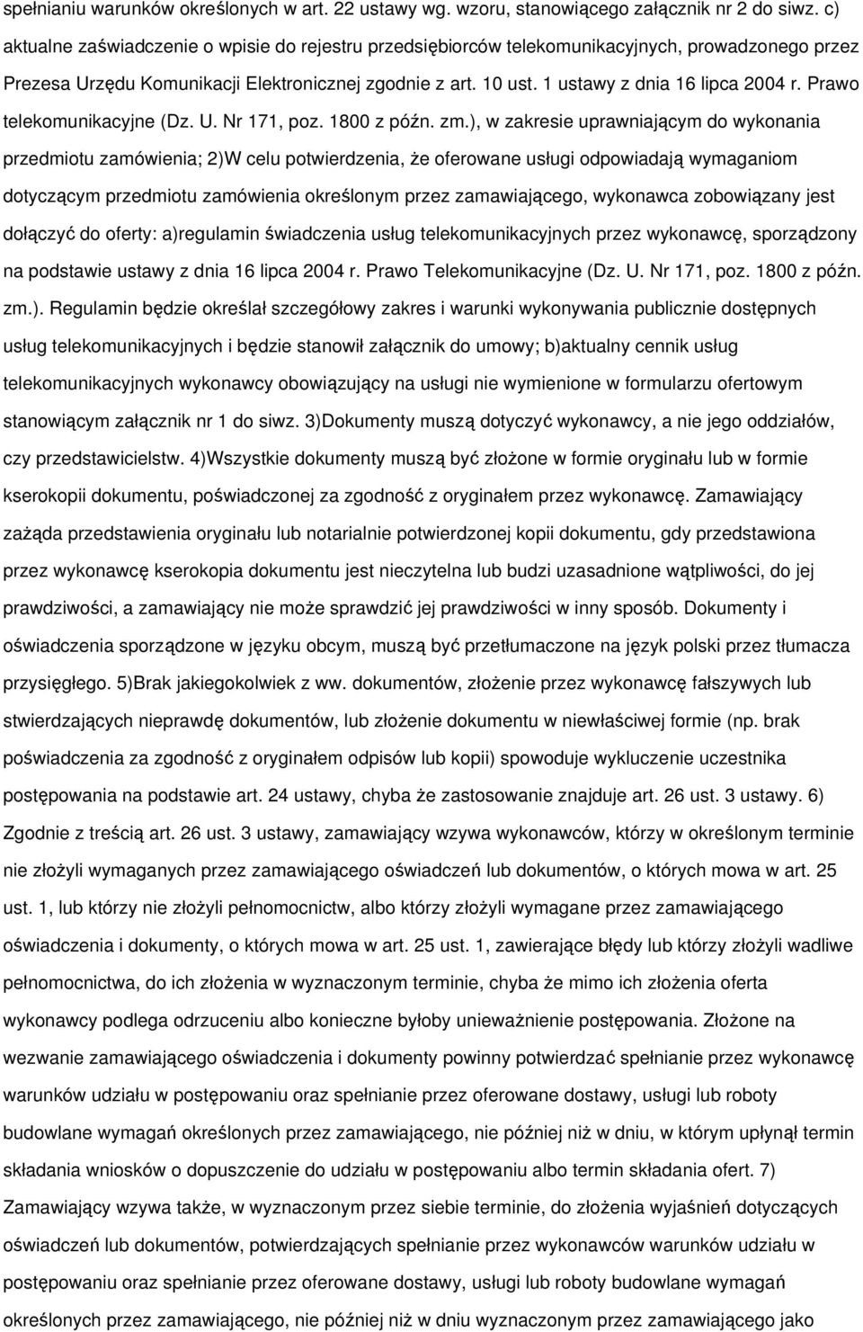 Prawo telekomunikacyjne (Dz. U. Nr 171, poz. 1800 z późn. zm.