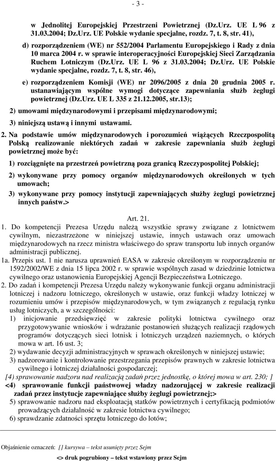 2004; Dz.Urz. UE Polskie wydanie specjalne, rozdz. 7, t. 8, str. 46), e) rozporządzeniem Komisji (WE) nr 2096/2005 z dnia 20 grudnia 2005 r.