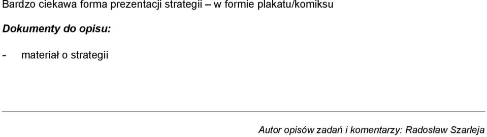 - materiał o strategii Autor opisów