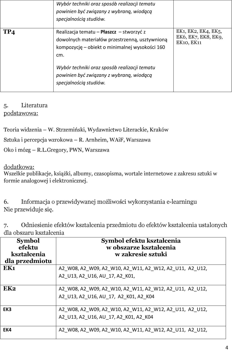 6. Informacja o przewidywanej możliwości wykorzystania e-learningu Nie przewiduje się. 7.