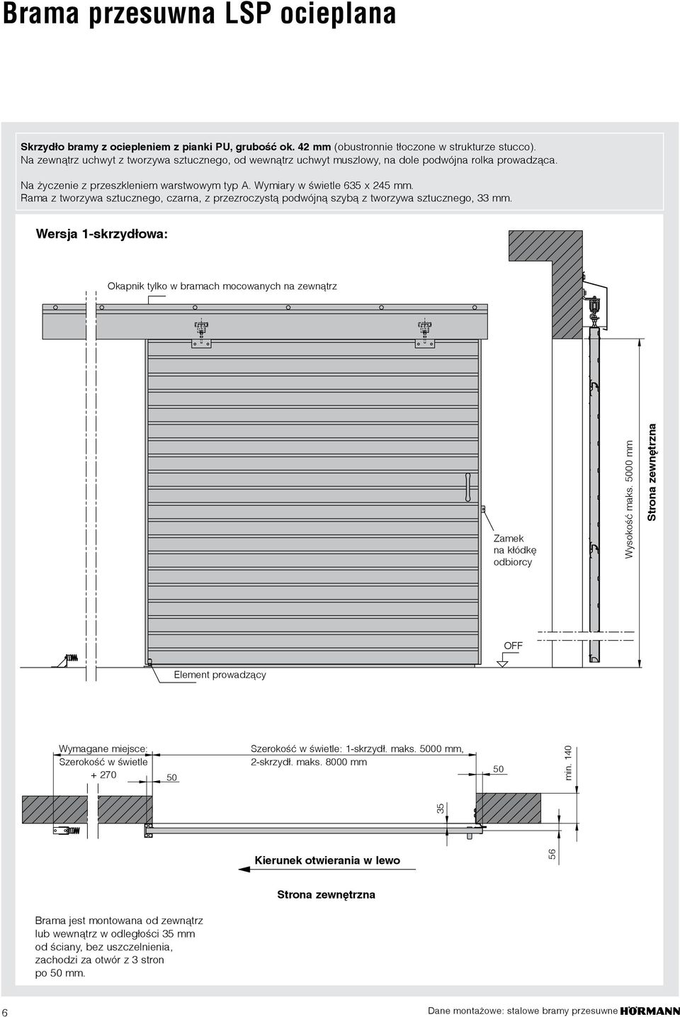 Rm z tworzyw sztucznego, czrn, z przezroczystą podwójną szybą z tworzyw sztucznego, 33 mm. Wersj 1-skrzydłow: Okpnik tylko w brmch mocownych n zewnątrz Zmek n kłódkę odbiorcy Wysokość mks.