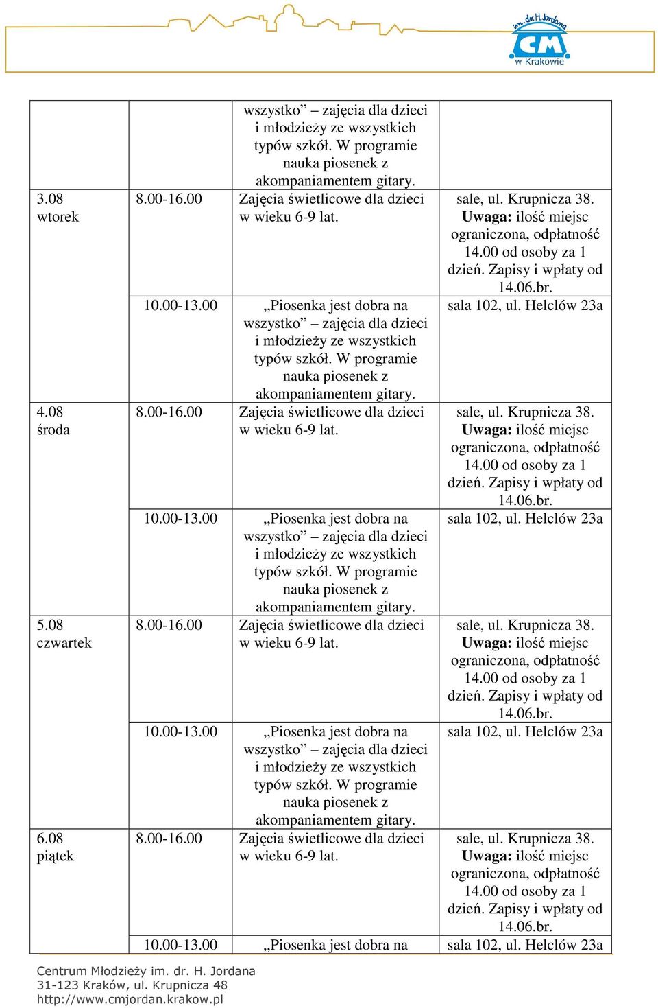 10.10.10.00-13.00 Piosenka jest dobra na