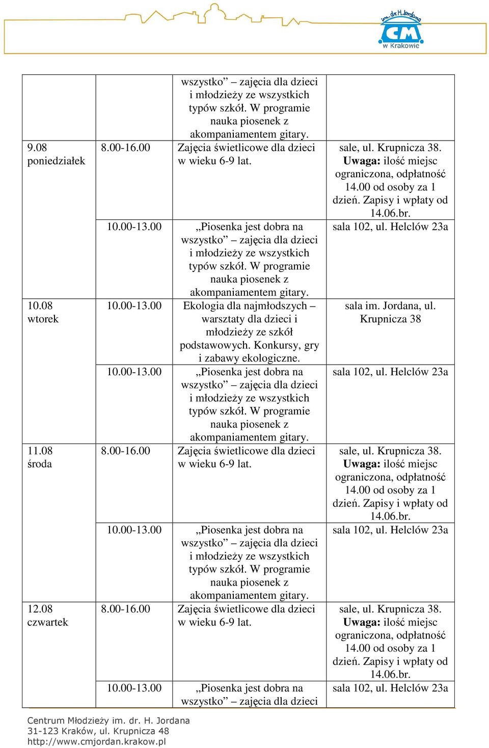 00 Ekologia dla najmłodszych warsztaty dla dzieci i podstawowych.