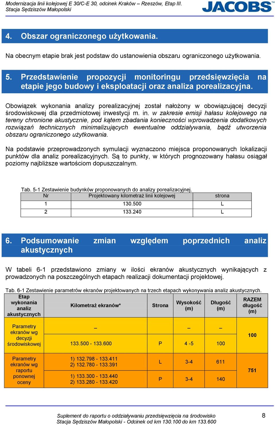 Obowiązek wykonania analizy porealizacyjnej został nałożony w obowiązującej decyzji środowiskowej dla przedmiotowej inw