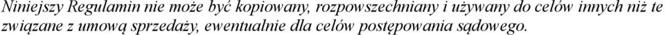 celów innych niż te związane z umową