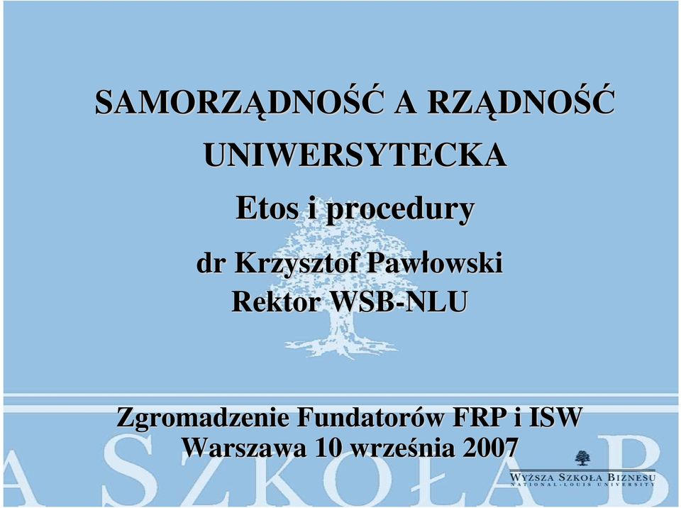 UNIWERSYTECKA Etos i