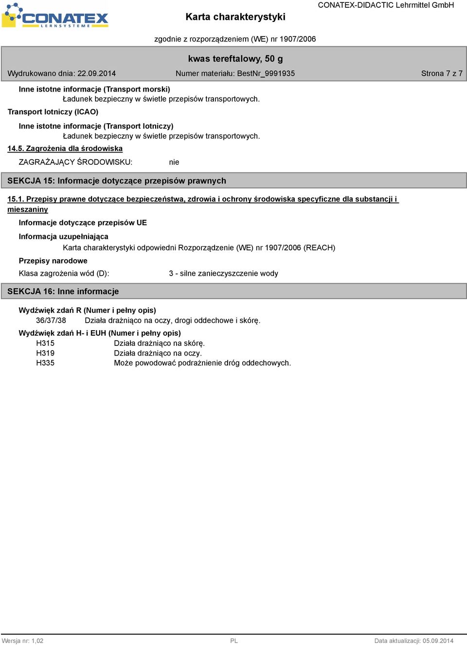 : Informacje dotyczące przepisów prawnych nie 15