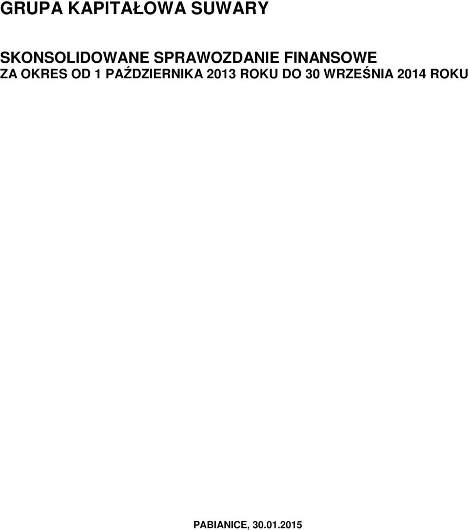 FINANSOWE ZA OKRES OD 1 PAŹDZIERNIKA