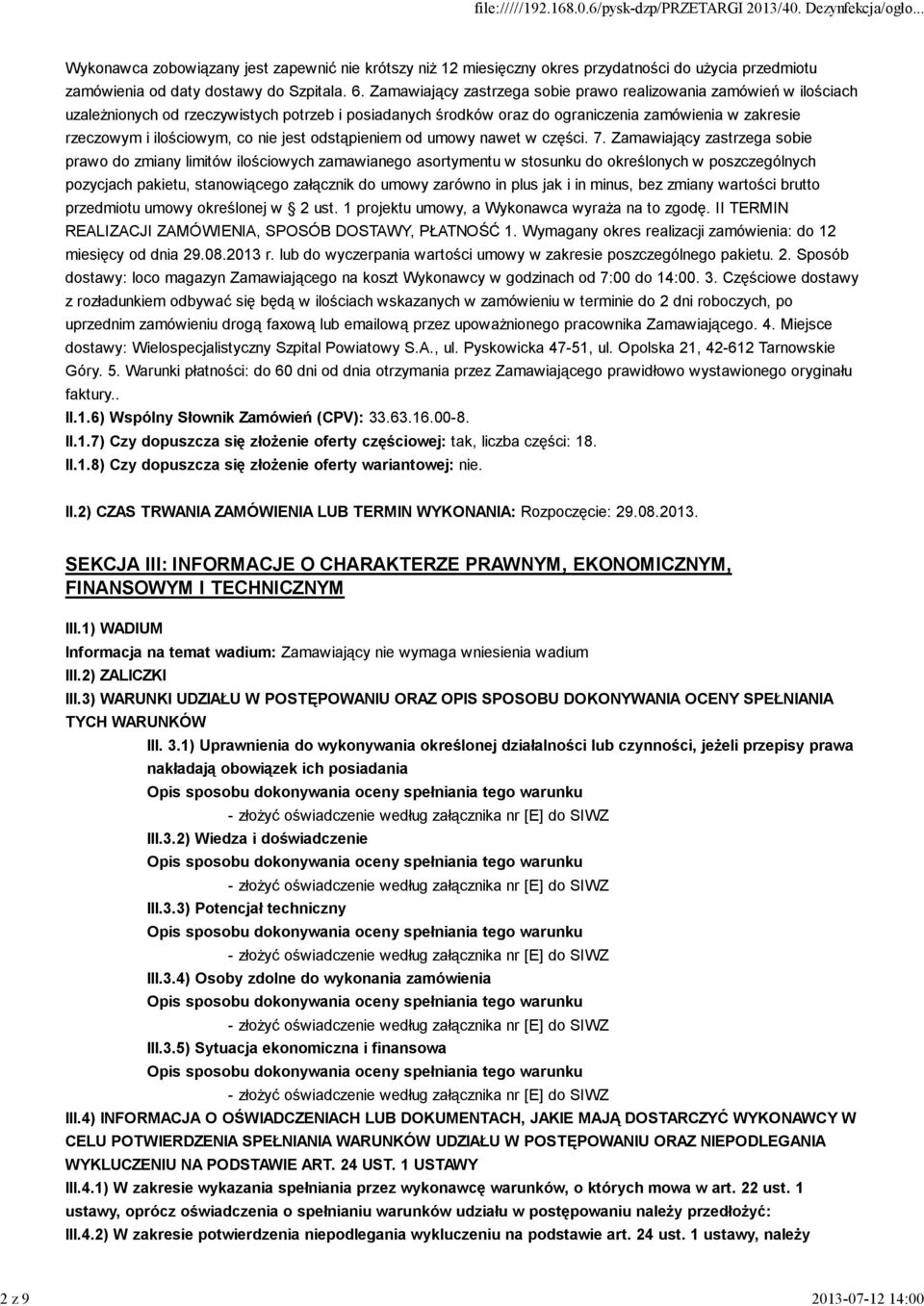 nie jest odstąpieniem od umowy nawet w części. 7.
