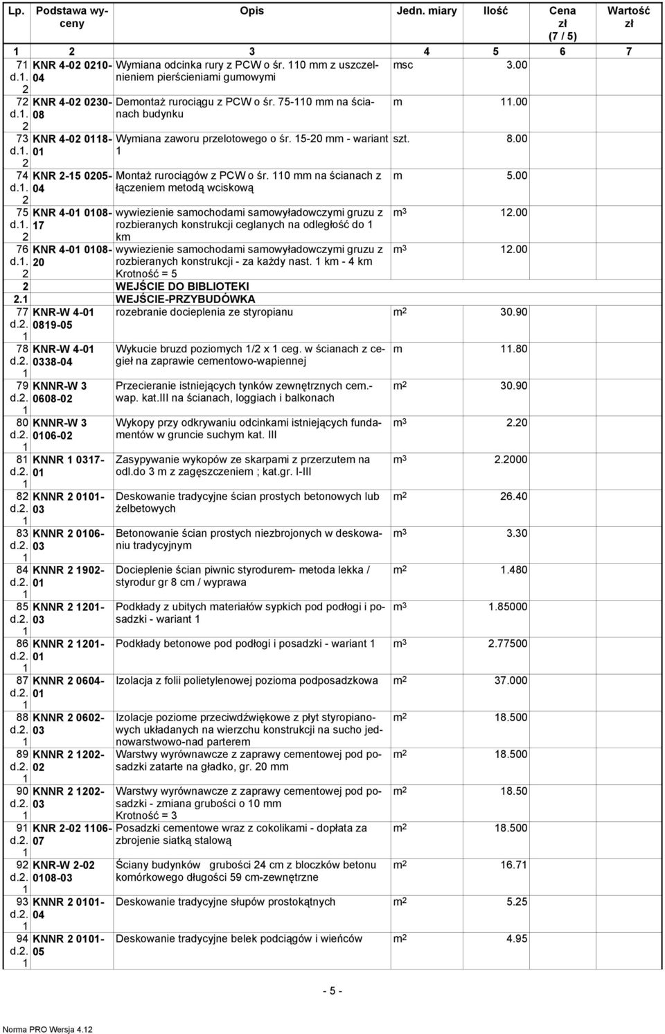0 mm na ścianach z łączeniem metodą wciskową wywiezienie samochodami samowyładowczymi gruzu z rozbieranych konstrukcji ceglanych na odległość do km wywiezienie samochodami samowyładowczymi gruzu z