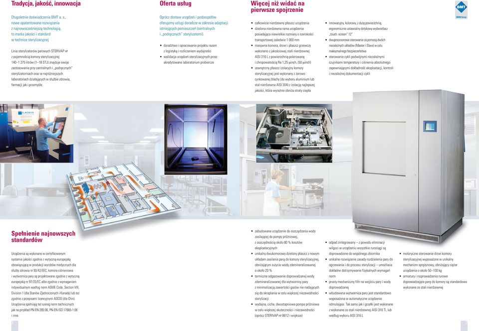 , nowe opatentowane rozwiązania z najnowocześniejszą technologią, to marka jakości i standard w technice sterylizacyjnej Linia sterylizatorów parowych STERIVAP HP z pojemnością komory sterylizacyjnej