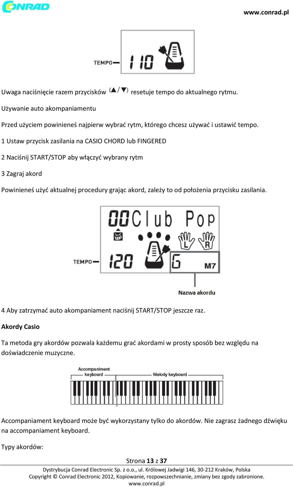 INSTRUKCJA OBSŁUGI Keyboard Castio CTK PDF Free Download