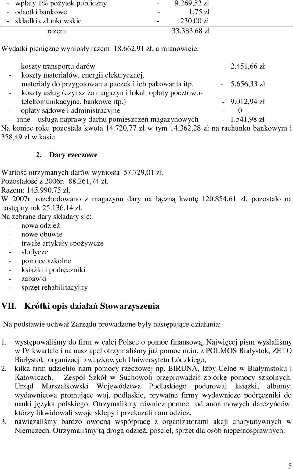 - 5,656,33 zł - koszty usług (czynsz za magazyn i lokal, opłaty pocztowotelekomunikacyjne, bankowe itp.) - 9.