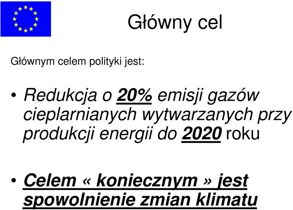 wytwarzanych przy produkcji energii do 2020