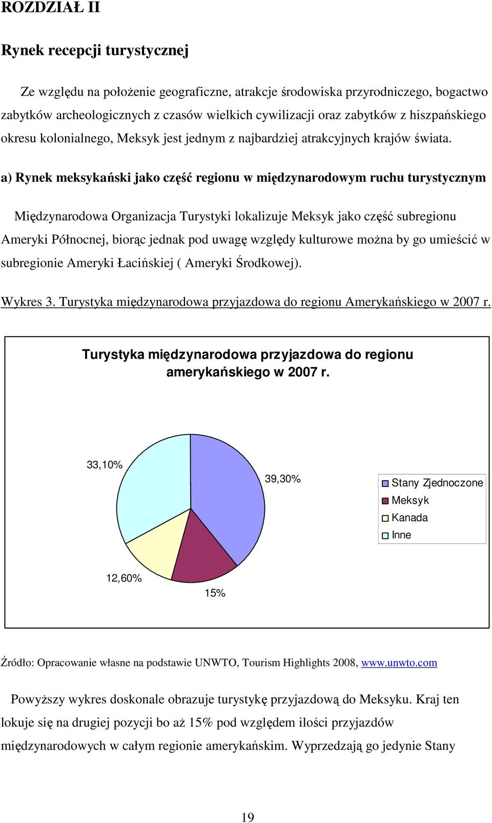 a) Rynek meksykański jako część regionu w międzynarodowym ruchu turystycznym Międzynarodowa Organizacja Turystyki lokalizuje Meksyk jako część subregionu Ameryki Północnej, biorąc jednak pod uwagę